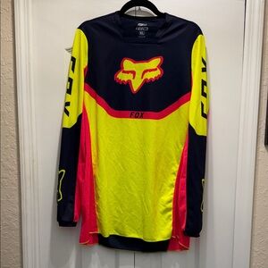 Fox 180 Racing Hi-Vis navy & pink/yellow Motocross Jersey- adult XL